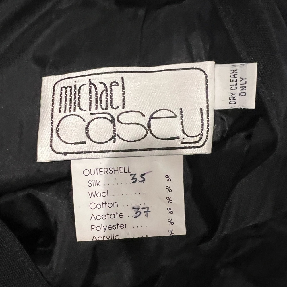 Michael Casey Black Velvet Dress with Sheer Sleeves and Crystals - Picture 15 of 15